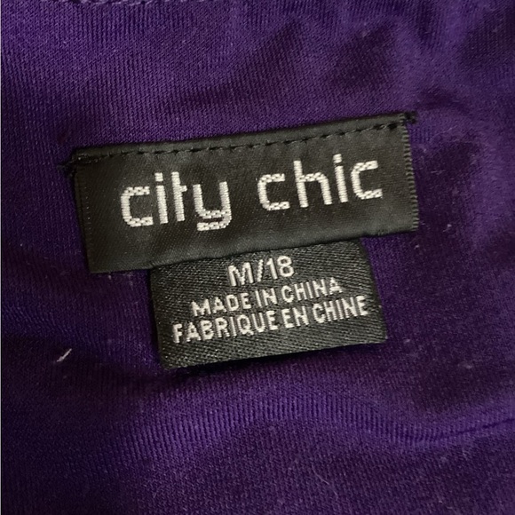 City Chic Deep Purple Ruffle Robe Plus Size 18 (1X) - Picture 6 of 9
